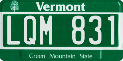 VT license plate LQM831