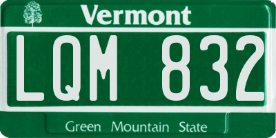 VT license plate LQM832