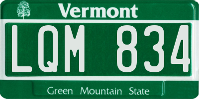 VT license plate LQM834