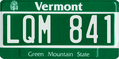 VT license plate LQM841