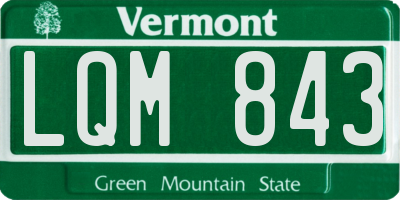 VT license plate LQM843