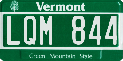 VT license plate LQM844