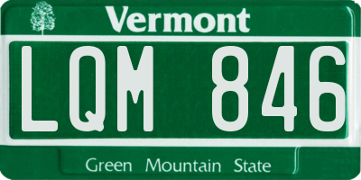 VT license plate LQM846