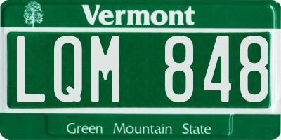 VT license plate LQM848