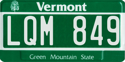 VT license plate LQM849