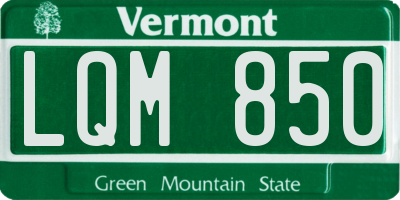 VT license plate LQM850