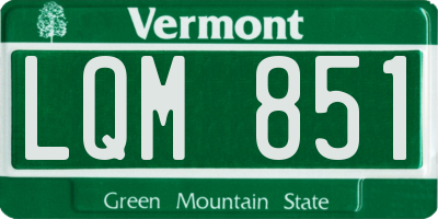 VT license plate LQM851