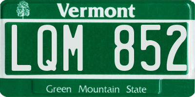 VT license plate LQM852