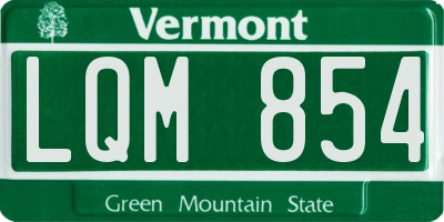 VT license plate LQM854