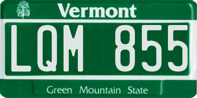 VT license plate LQM855