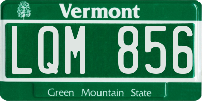 VT license plate LQM856