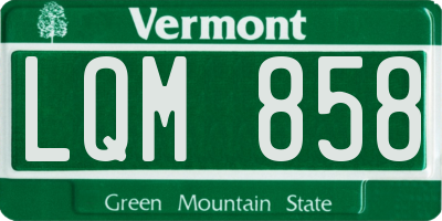 VT license plate LQM858