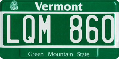 VT license plate LQM860