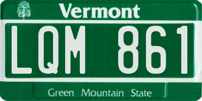 VT license plate LQM861