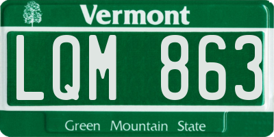 VT license plate LQM863