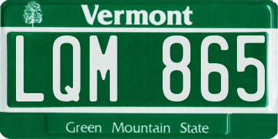 VT license plate LQM865