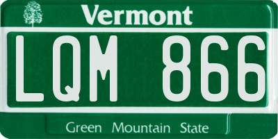 VT license plate LQM866