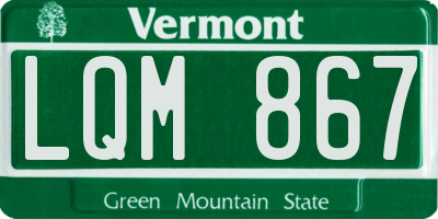 VT license plate LQM867