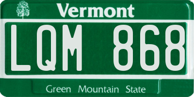 VT license plate LQM868