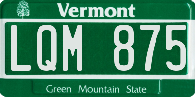 VT license plate LQM875