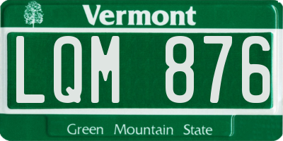 VT license plate LQM876