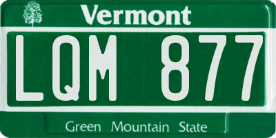VT license plate LQM877