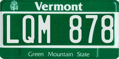VT license plate LQM878