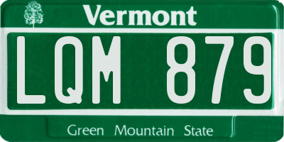 VT license plate LQM879