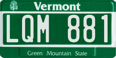 VT license plate LQM881