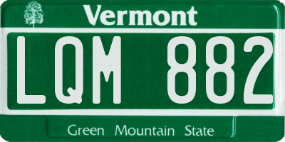 VT license plate LQM882