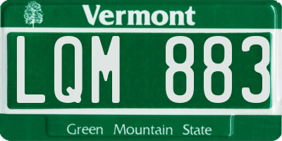 VT license plate LQM883