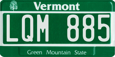 VT license plate LQM885