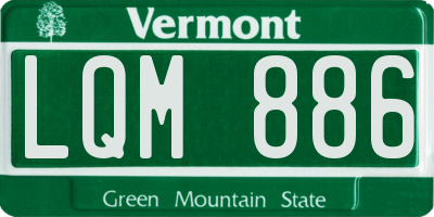 VT license plate LQM886