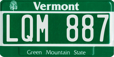 VT license plate LQM887