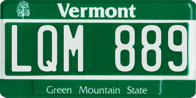 VT license plate LQM889