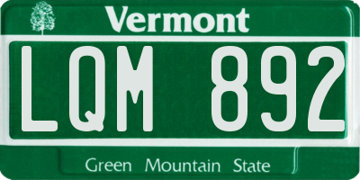 VT license plate LQM892