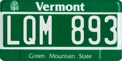 VT license plate LQM893