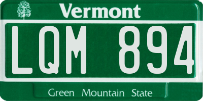 VT license plate LQM894