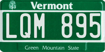 VT license plate LQM895
