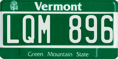 VT license plate LQM896