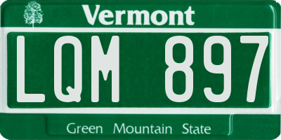 VT license plate LQM897