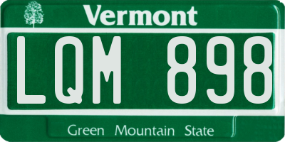VT license plate LQM898
