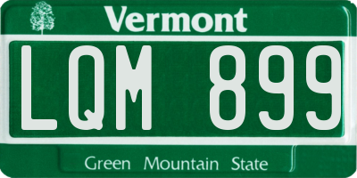 VT license plate LQM899