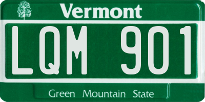 VT license plate LQM901