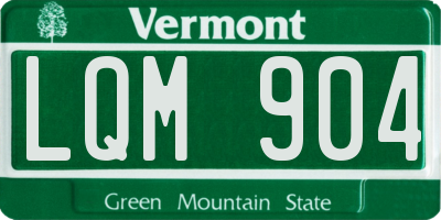 VT license plate LQM904