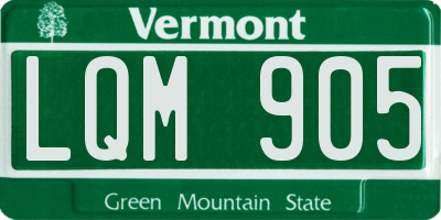 VT license plate LQM905