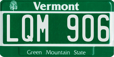 VT license plate LQM906
