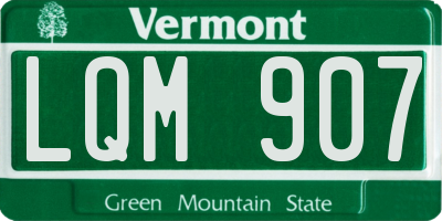 VT license plate LQM907