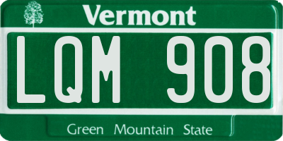 VT license plate LQM908