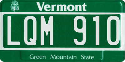 VT license plate LQM910